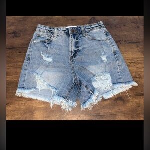NWOT Distressed Denim Women High Waisted Shorts
